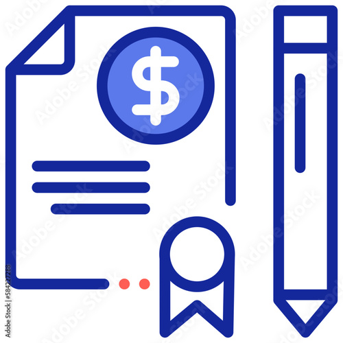 Legal document and agreement signing icon
