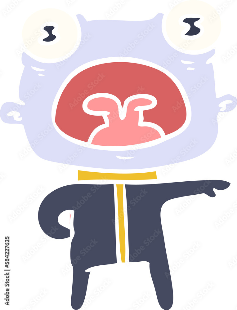 flat color style cartoon weird alien communicating flat color style cartoon weird alien communicating