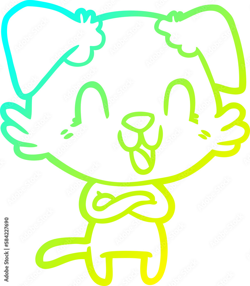 cold gradient line drawing laughing cartoon dog cold gradient line drawing laughing cartoon dog
