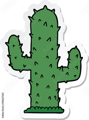 sticker of a cartoon cactus