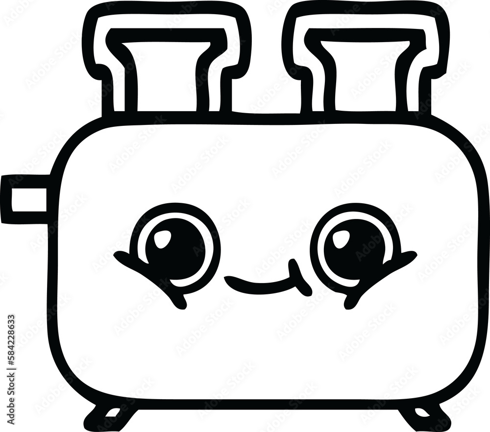 line drawing cartoon of a toaster line drawing cartoon of a toaster