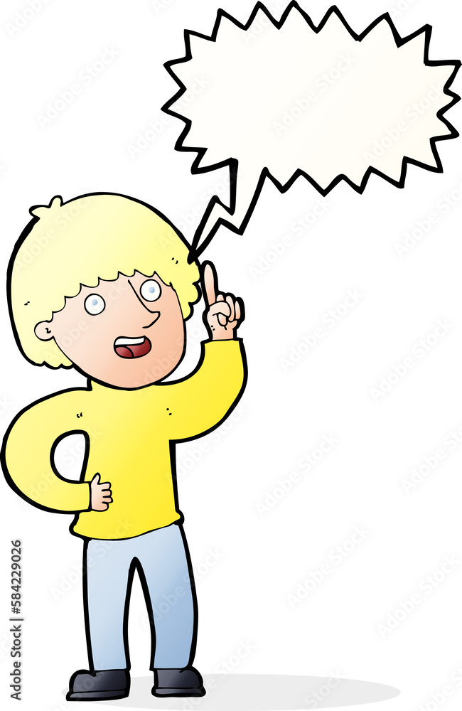 cartoon man with idea with speech bubble cartoon man with idea with speech bubble