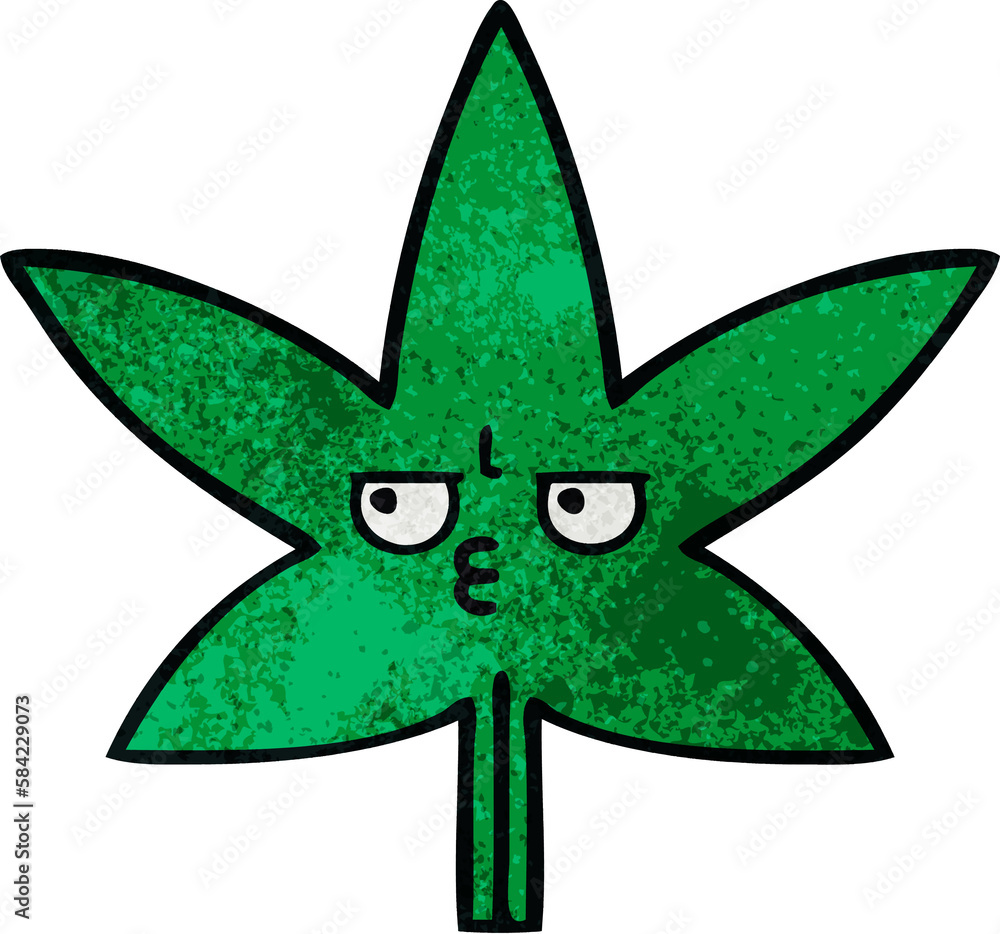 retro grunge texture cartoon marijuana leaf retro grunge texture cartoon marijuana leaf