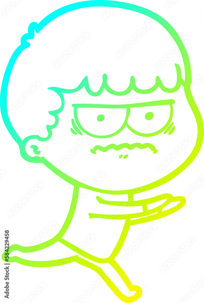 cold gradient line drawing cartoon annoyed man cold gradient line drawing cartoon annoyed man