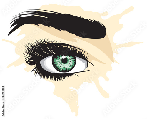 grünes Augen gezeichnet als Vektor Grafik
