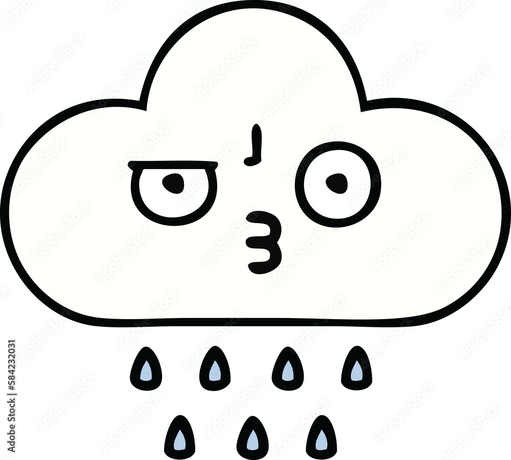 cute cartoon rain cloud