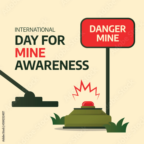 vector graphic of international day for mine awareness good for international day for mine awareness celebration. flat design. flyer design.flat illustration.