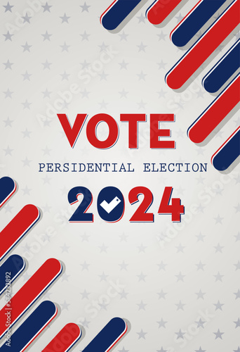 Election of USA Vote 2024, vertical Poster banner design in vector illustration.