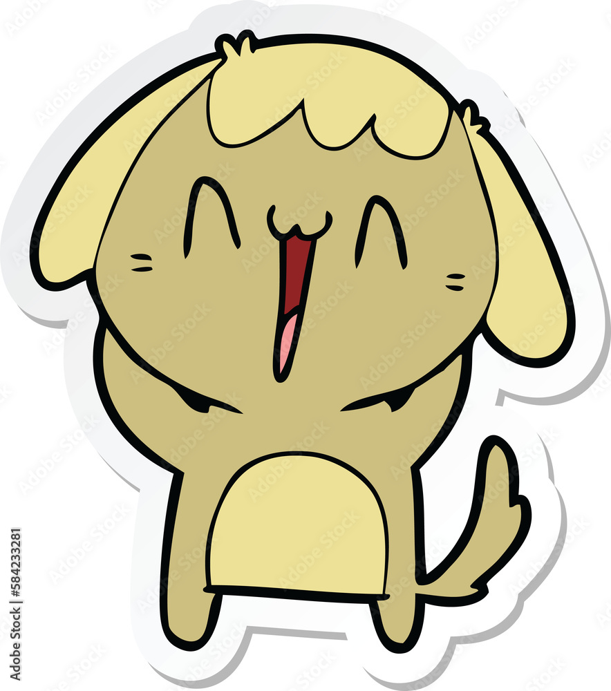 Obraz premium sticker of a cute cartoon dog