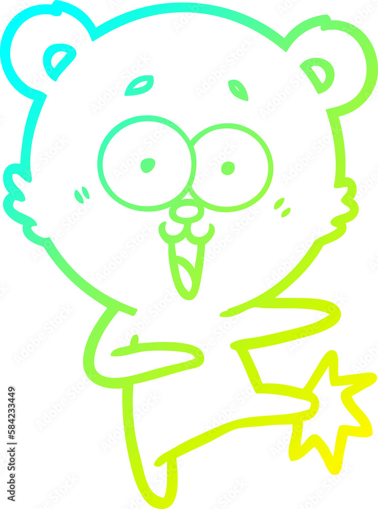cold gradient line drawing laughing teddy bear cartoon cold gradient line drawing laughing teddy bear cartoon