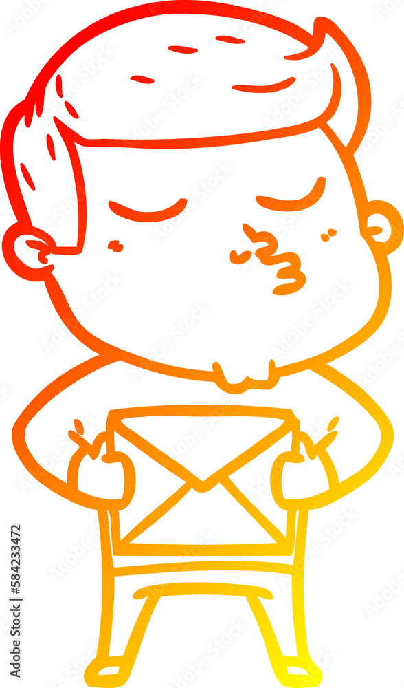 warm gradient line drawing cartoon model guy pouting warm gradient line drawing cartoon model guy pouting