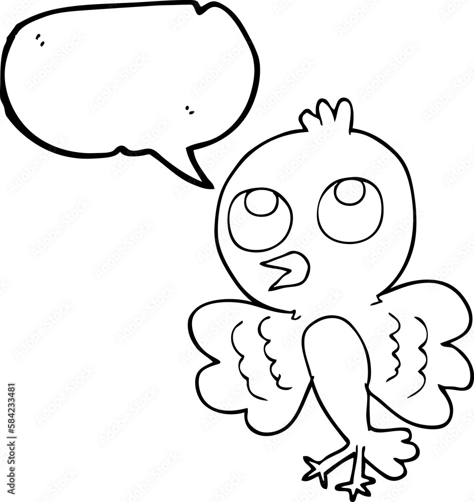 Fototapeta premium speech bubble cartoon bird