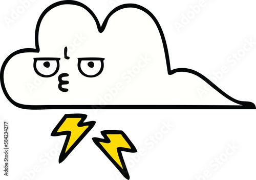 cute cartoon thunder cloud