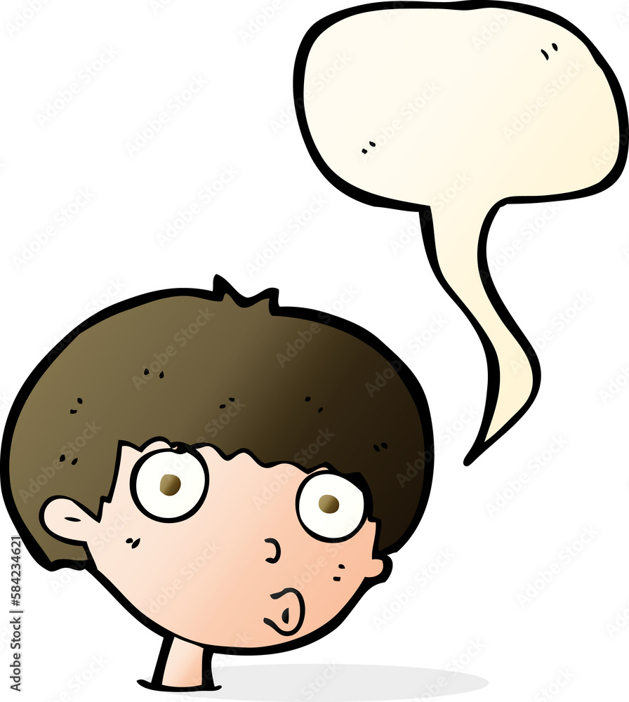 cartoon surprised boy with speech bubble cartoon surprised boy with speech bubble
