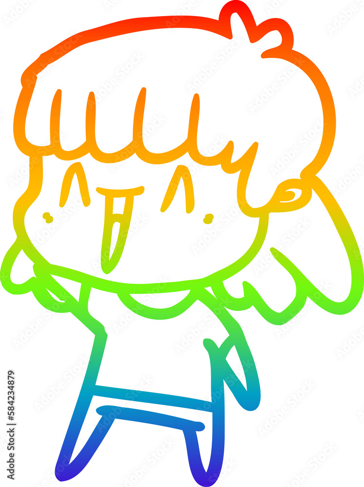 rainbow gradient line drawing cartoon woman rainbow gradient line drawing cartoon woman