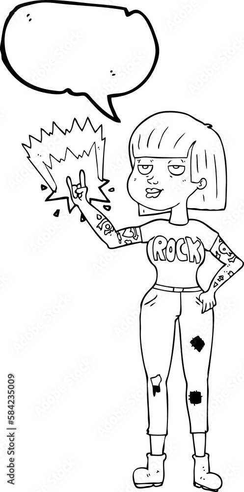 speech bubble cartoon rock girl speech bubble cartoon rock girl