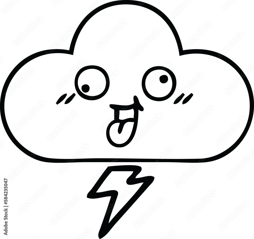 line drawing cartoon storm cloud line drawing cartoon storm cloud