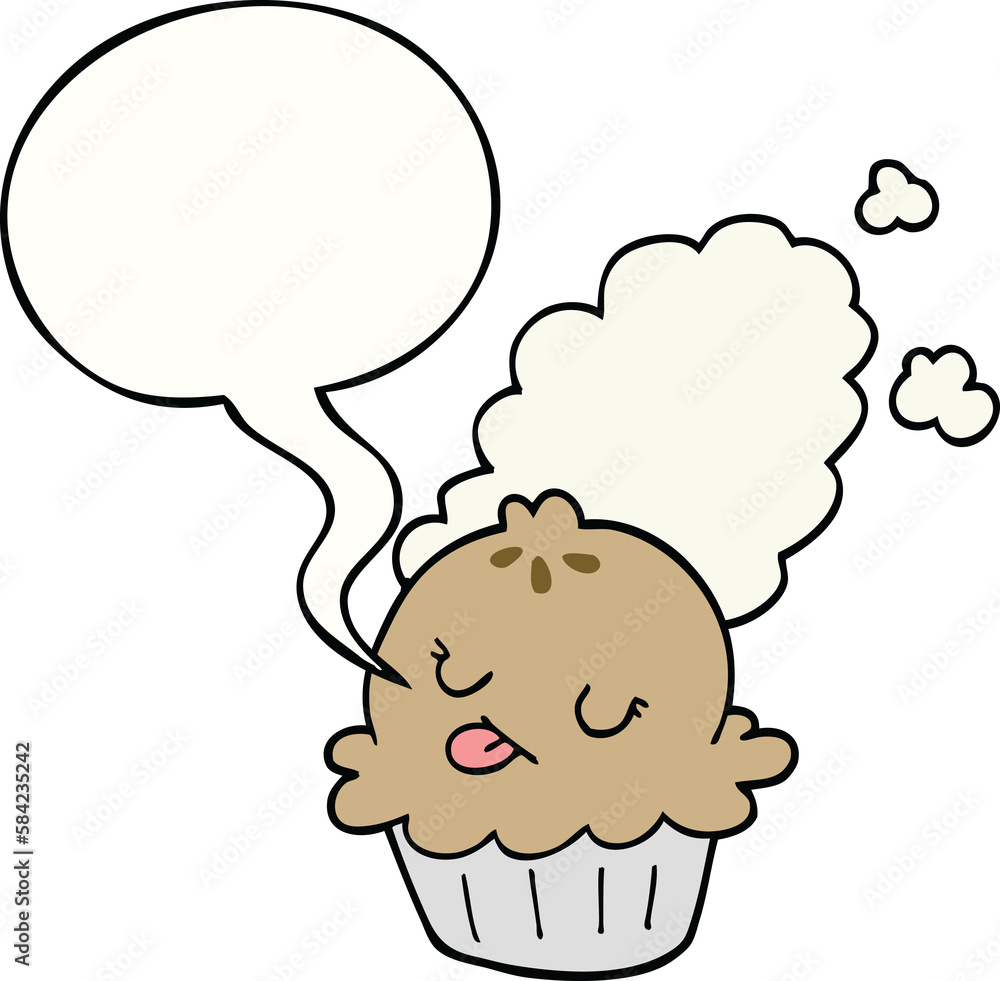 Obraz premium cute cartoon pie and speech bubble