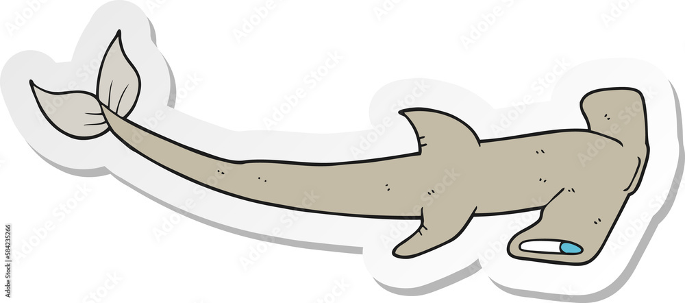 sticker of a cartoon hammerhead shark sticker of a cartoon hammerhead shark