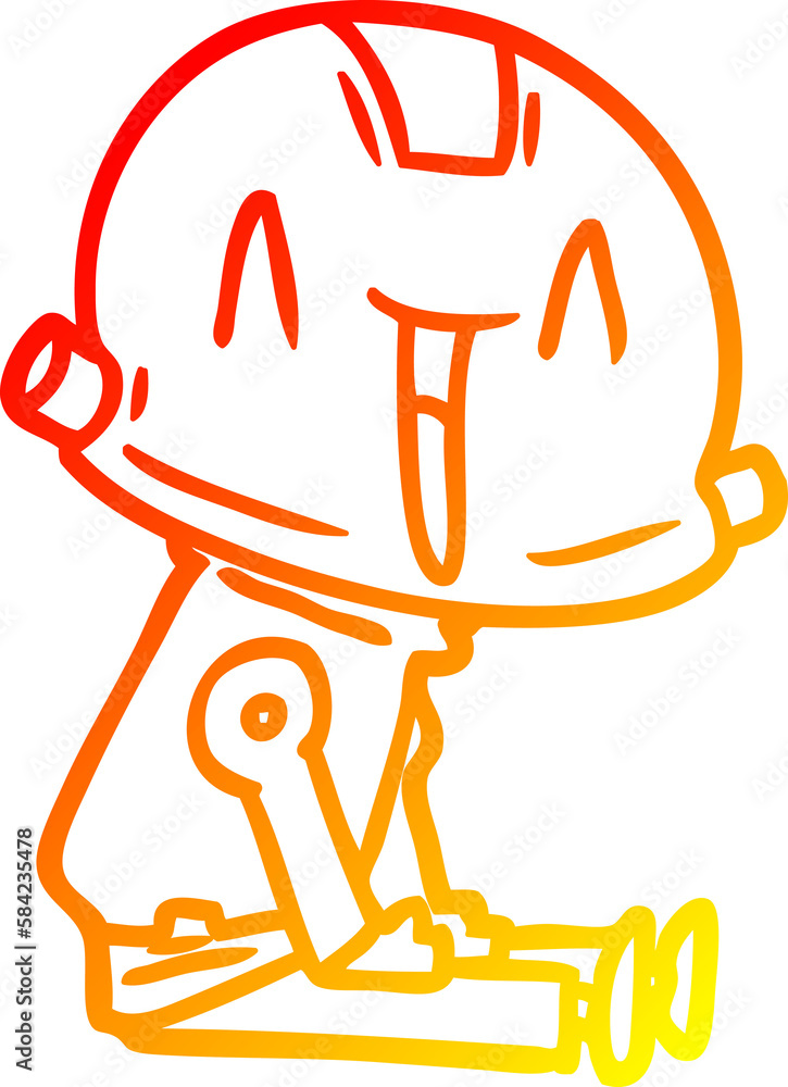 warm gradient line drawing cartoon robot warm gradient line drawing cartoon robot