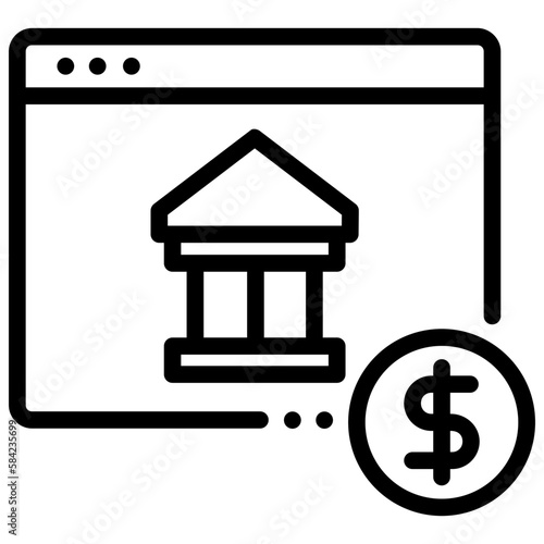 Online banking and financial transactions icon