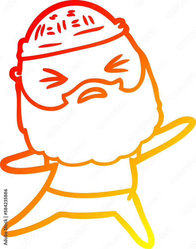 warm gradient line drawing cartoon man with beard warm gradient line drawing cartoon man with beard