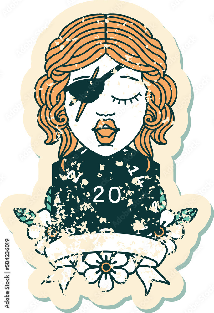 human rogue with natural 20 dice roll illustration human rogue with natural 20 dice roll illustration