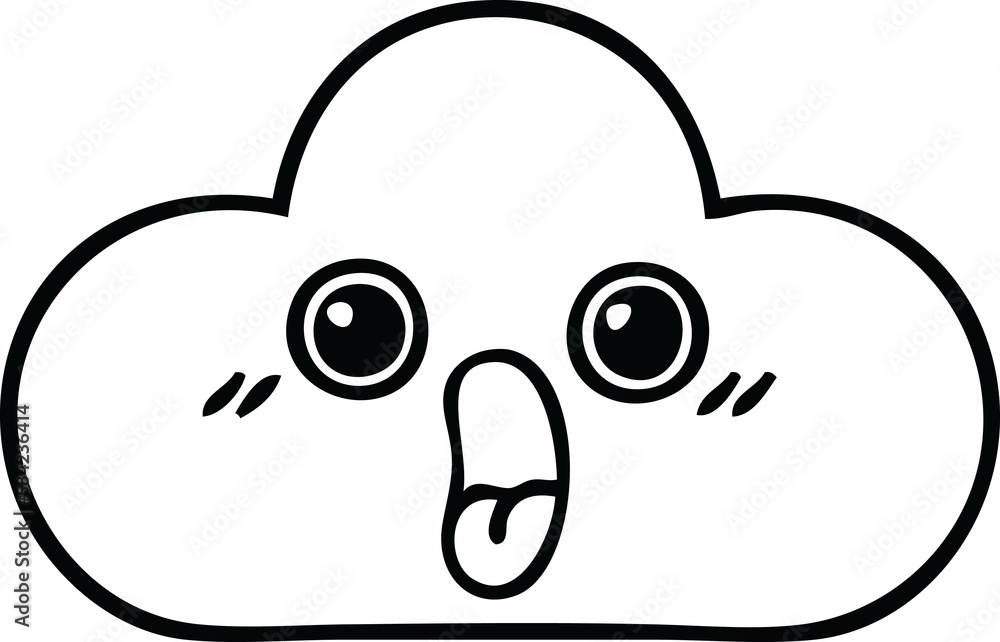 line drawing cartoon cloud line drawing cartoon cloud