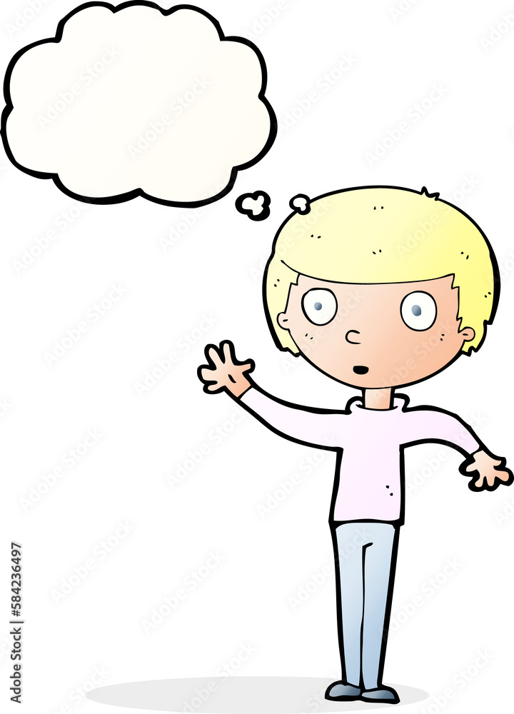 cartoon staring boy with thought bubble cartoon staring boy with thought bubble