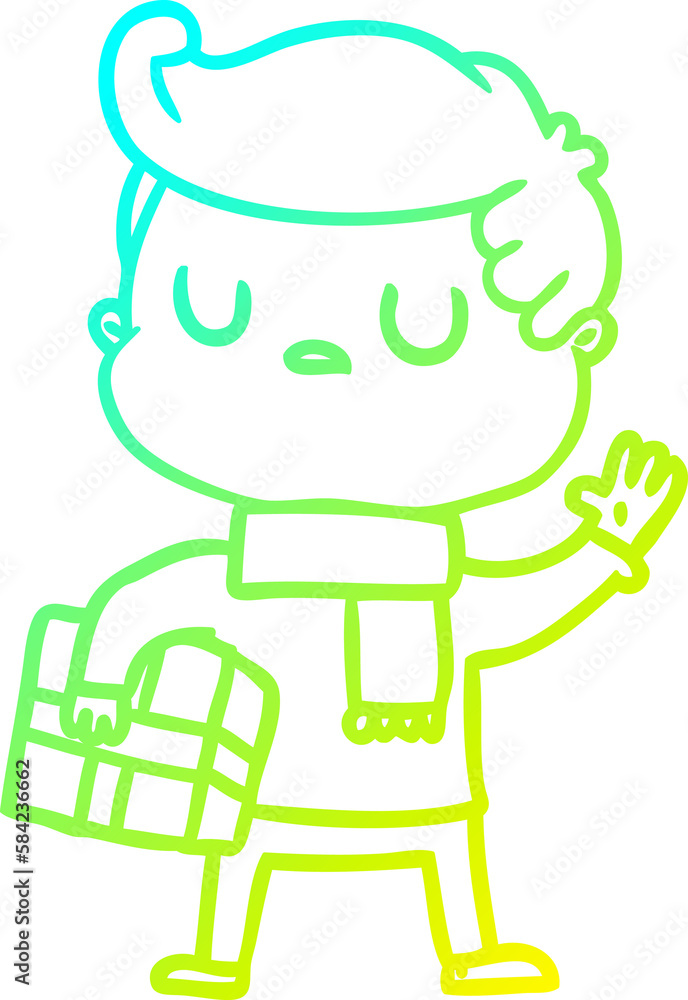 cold gradient line drawing cartoon aloof man cold gradient line drawing cartoon aloof man