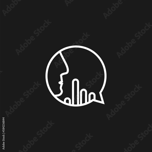Keep quiet line icon  isolated on black background