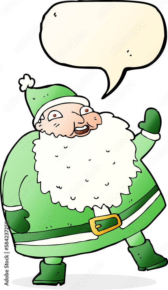 funny waving santa claus cartoon with speech bubble funny waving santa claus cartoon with speech bubble