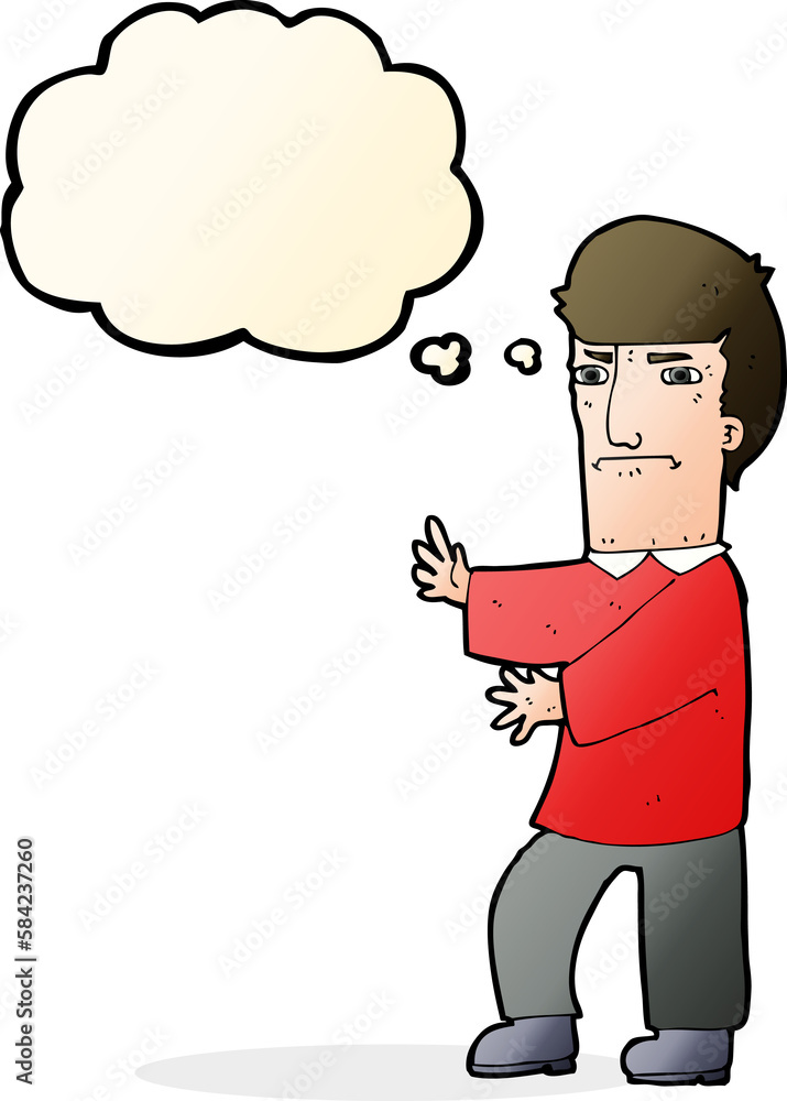cartoon grumpy man with thought bubble cartoon grumpy man with thought bubble