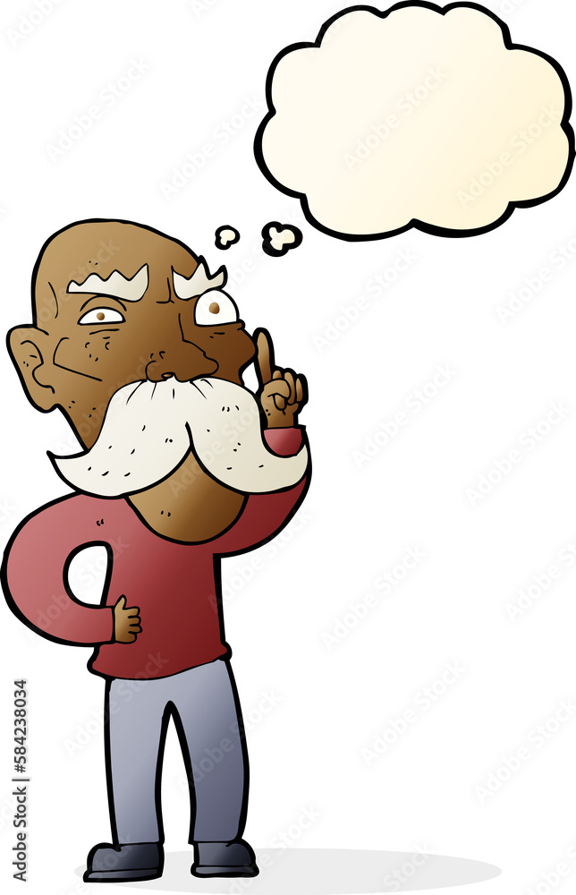 cartoon annoyed old man with thought bubble cartoon annoyed old man with thought bubble