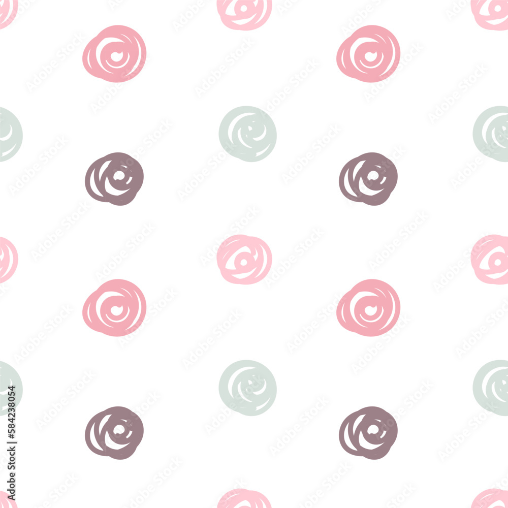 Seamless pattern round doodles on a white background. Pastel delicate pattern ideal for printing on fabric. Seamless pattern round doodles on a white background. Pastel delicate pattern ideal for printing on fabric.