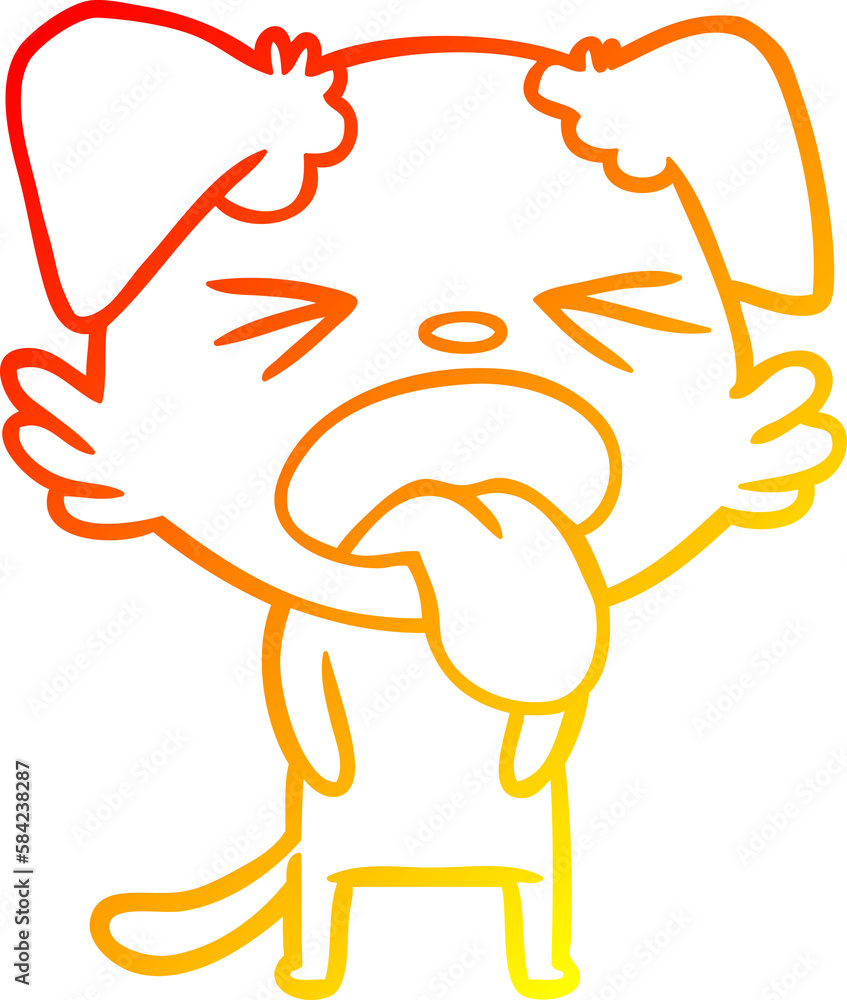 warm gradient line drawing cartoon disgusted dog warm gradient line drawing cartoon disgusted dog