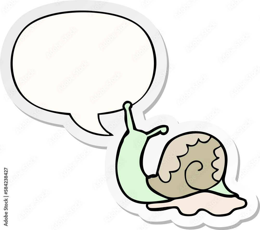 cartoon snail and speech bubble sticker cartoon snail and speech bubble sticker