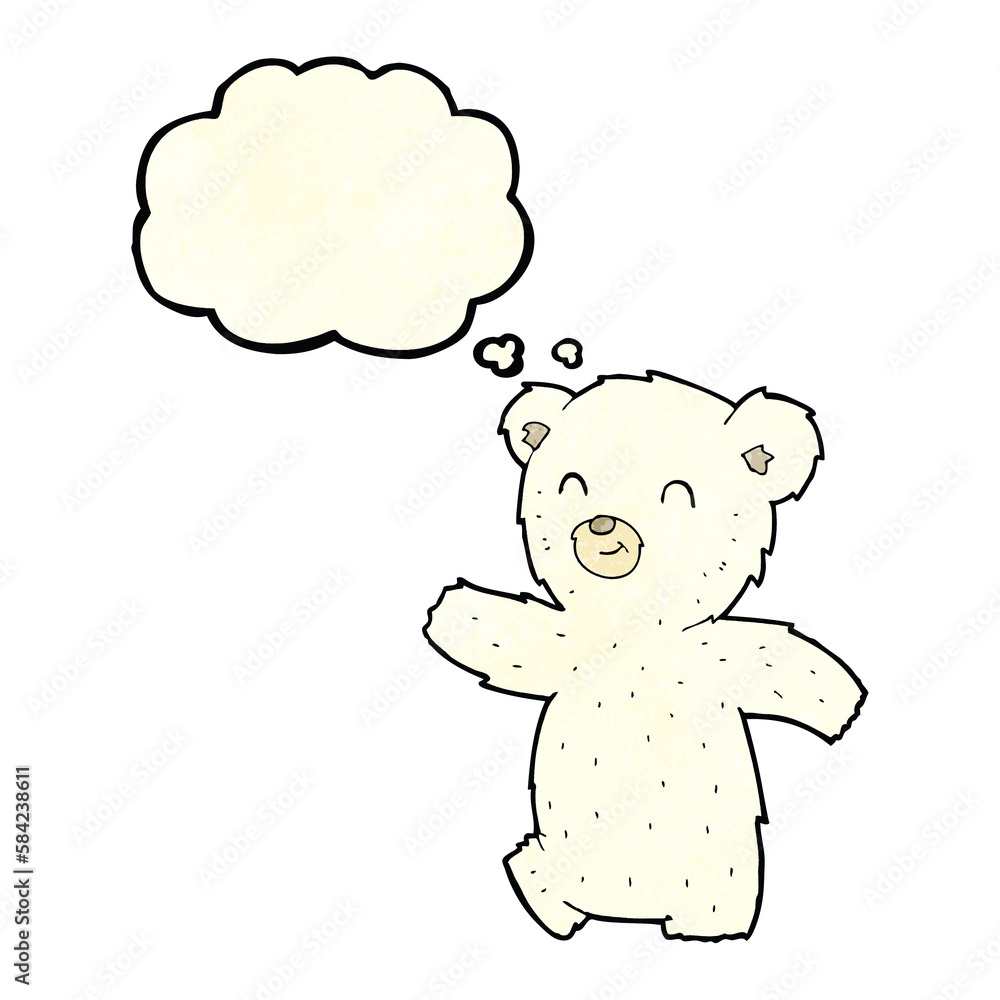 cute cartoon polar bear with thought bubble cute cartoon polar bear with thought bubble