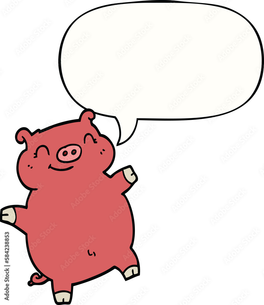 cartoon pig and speech bubble cartoon pig and speech bubble
