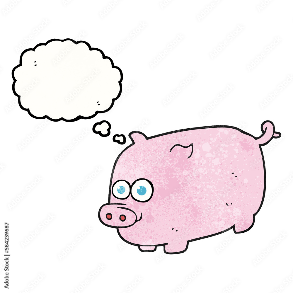 thought bubble textured cartoon pig thought bubble textured cartoon pig
