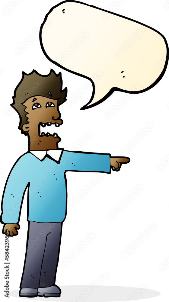 Fototapeta premium cartoon man accusing with speech bubble