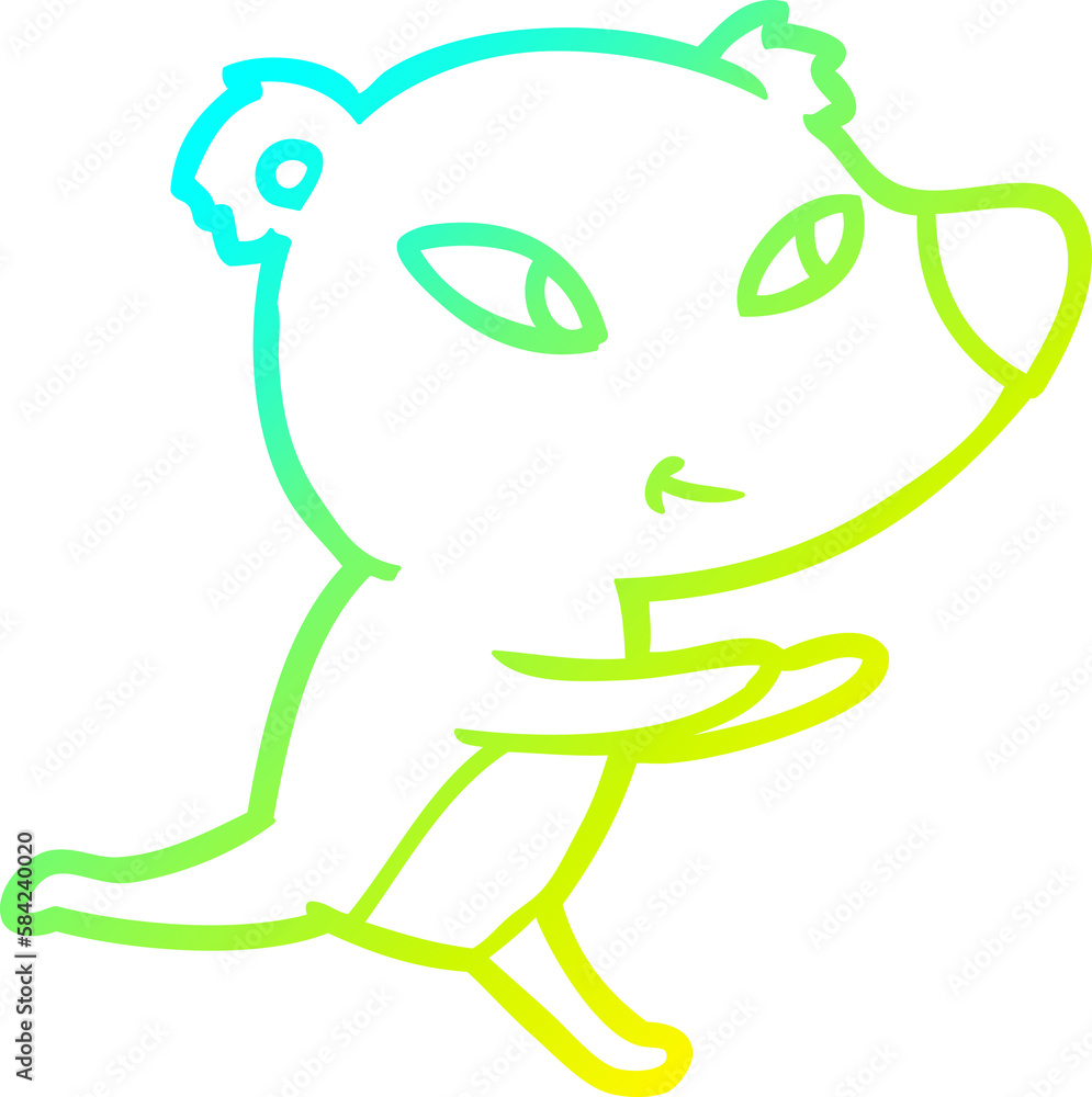 cold gradient line drawing cute cartoon bear cold gradient line drawing cute cartoon bear