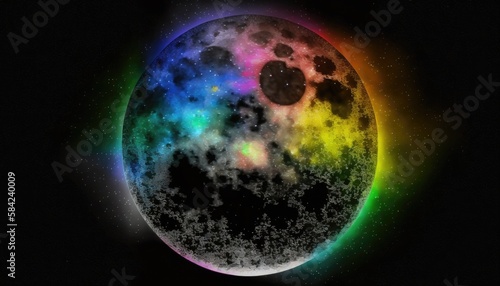 The spectrum of colors on the moon, generative ai
