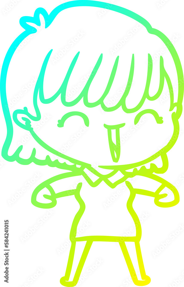 cold gradient line drawing cartoon woman cold gradient line drawing cartoon woman