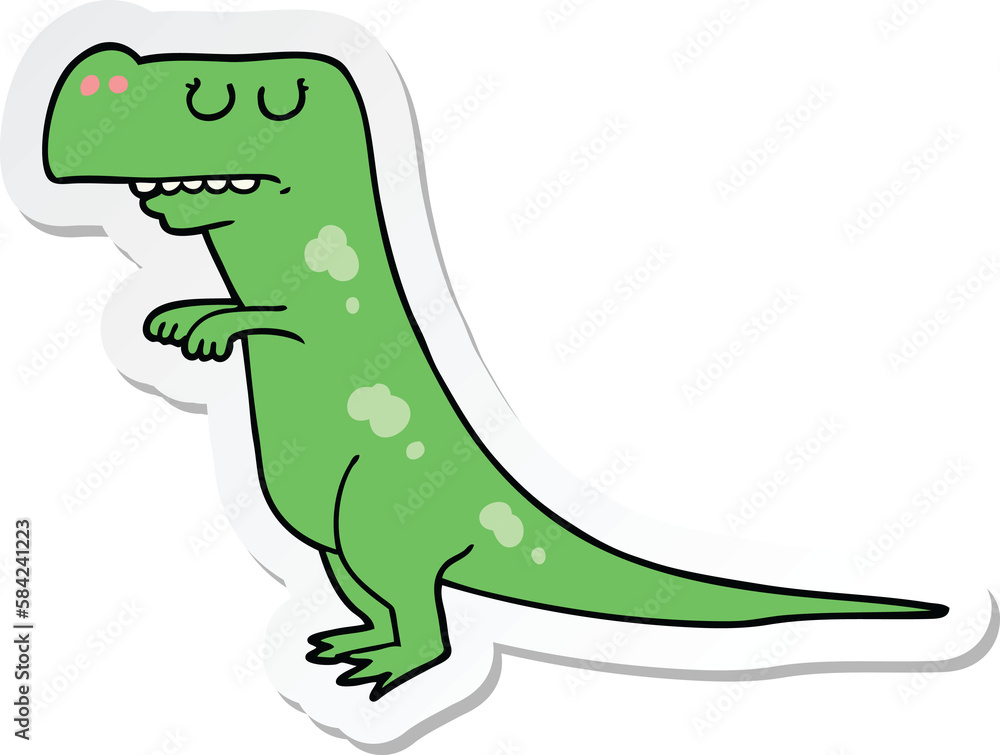 sticker of a cartoon dinosaur sticker of a cartoon dinosaur