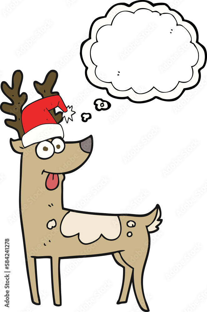 Obraz premium thought bubble cartoon crazy reindeer