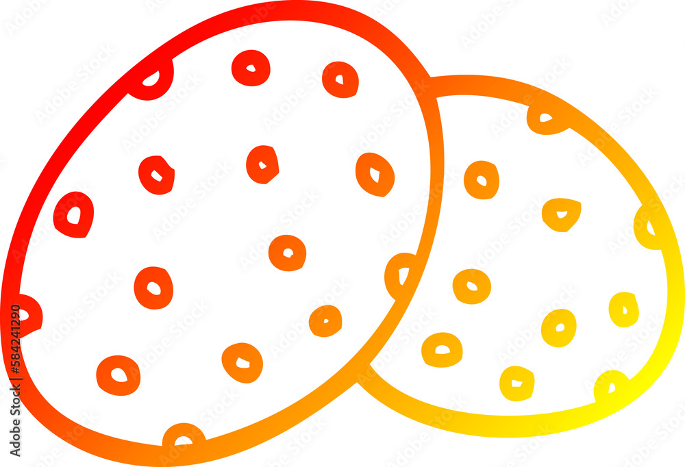 warm gradient line drawing cartoon cookies together warm gradient line drawing cartoon cookies together