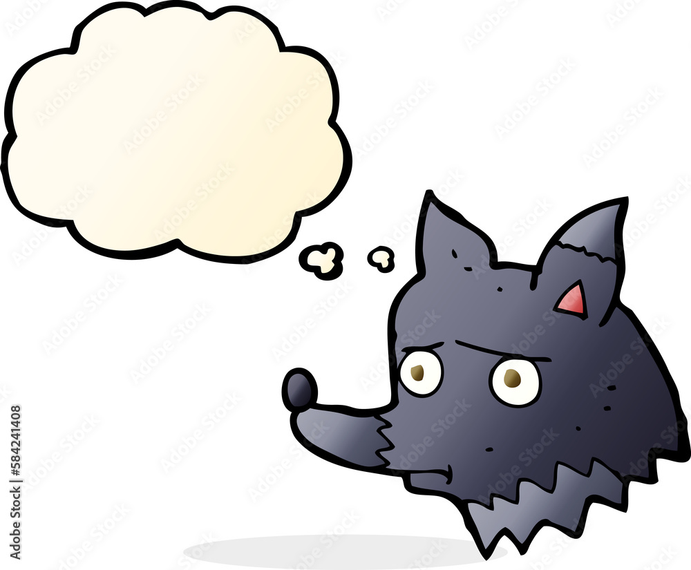cartoon unhappy dog with thought bubble cartoon unhappy dog with thought bubble