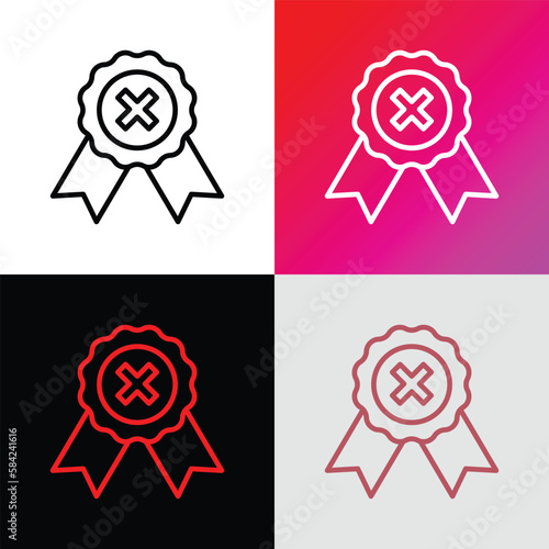 Certificate is rejected thin line icon. Vector illustration.