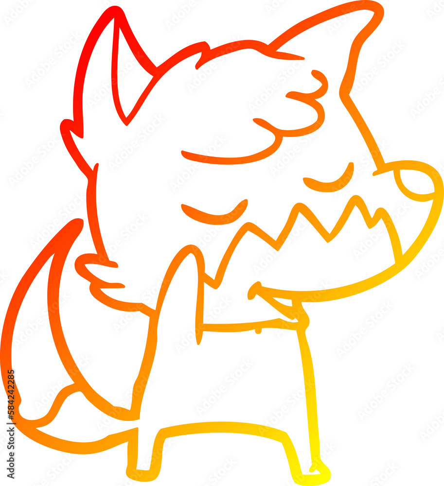 warm gradient line drawing friendly cartoon fox warm gradient line drawing friendly cartoon fox
